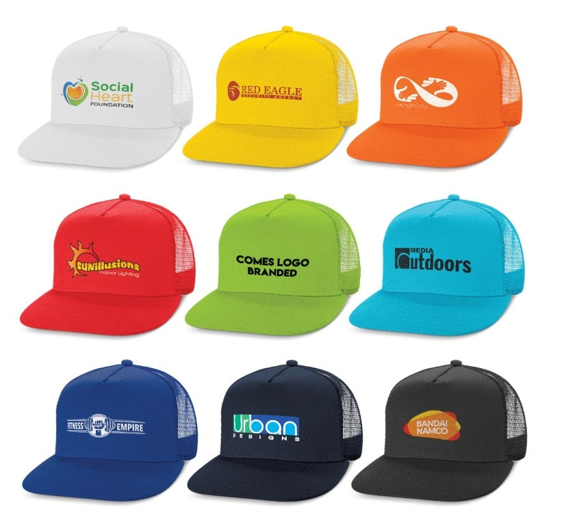 Bondi Logo Branded Flat Mesh Caps