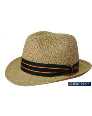 Branded Fedora Style String Straw Hat